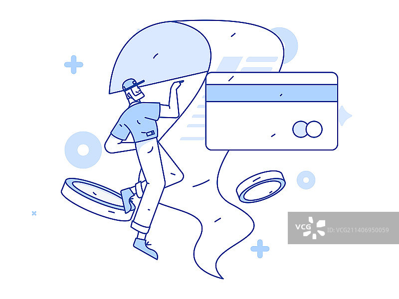 网络支付安全人物扁平矢量概念运营插画图片素材