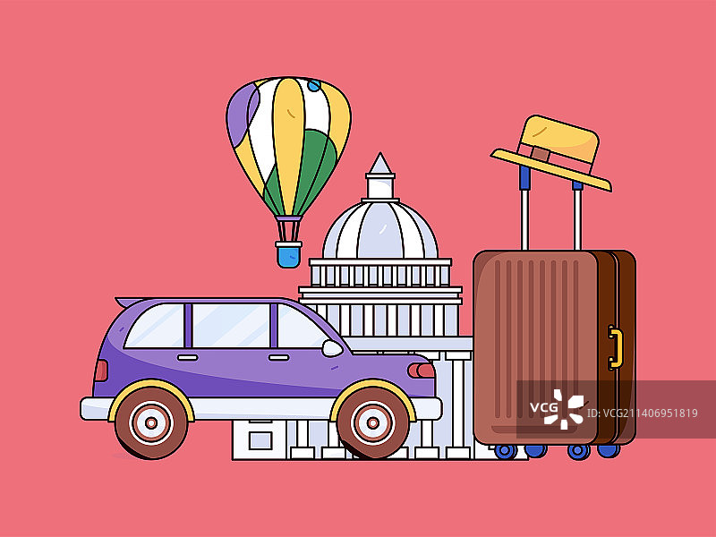 节假日旅游出行人物互联网背景矢量插画图片素材