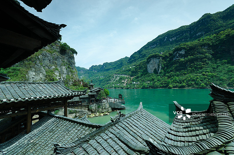 宜昌三峡人家巴王寨西陵峡沿岸风景图片素材