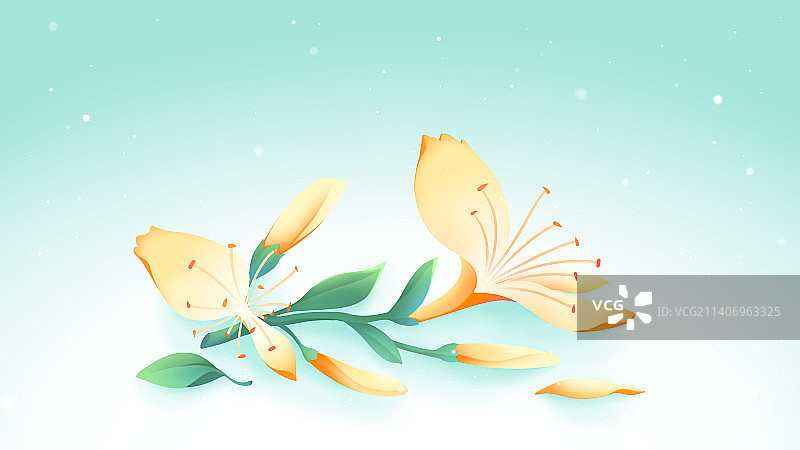 金银花——唯美卡通手绘美食中药系列插画图片素材