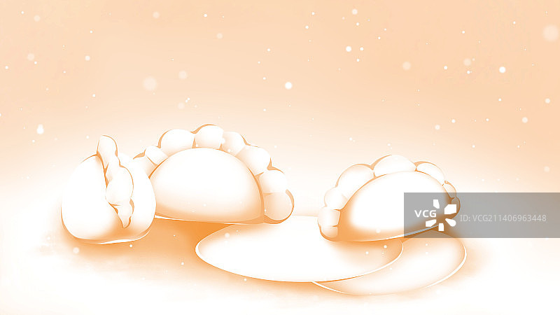 饺子——唯美卡通手绘美食系列插画图片素材