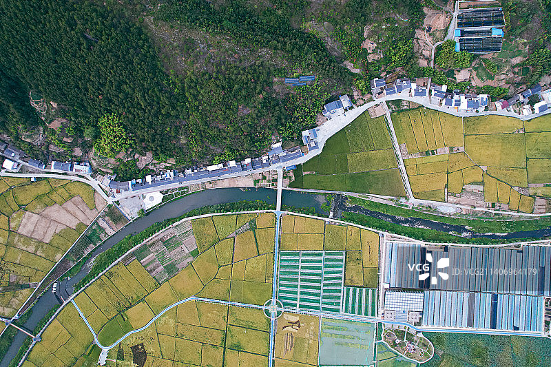 航拍竹溪县农村田园风光图片素材