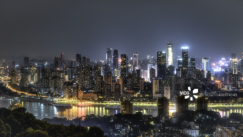 重庆渝中半岛解放碑长江都市夜景图片素材