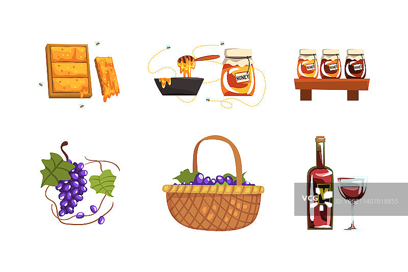 蜂蜜和葡萄酒生产蜂房农场图片素材