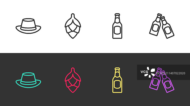 慕尼黑啤酒节帽子啤酒瓶图片素材