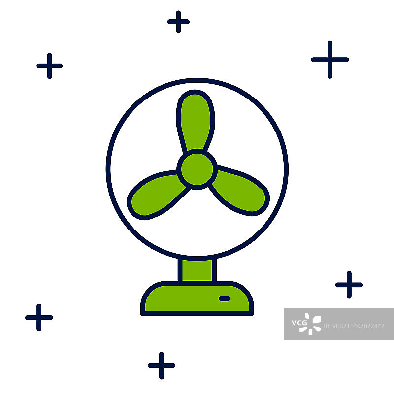 白色背景上的填充轮廓电风扇图标图片素材
