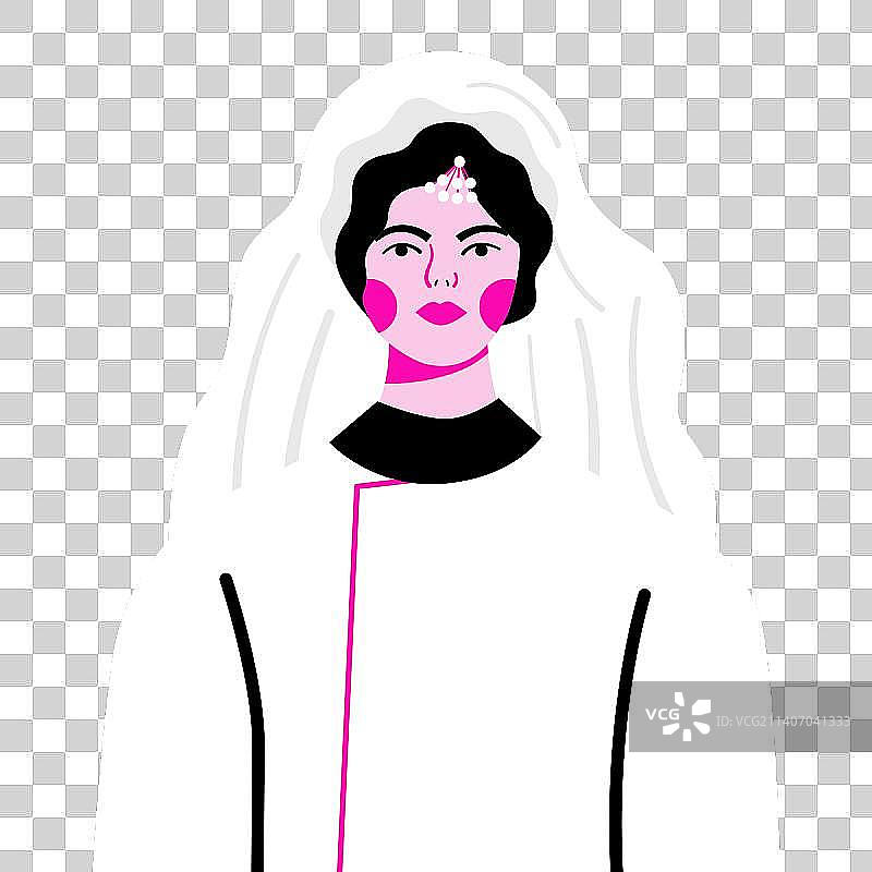 新娘半身正面肖像图片素材