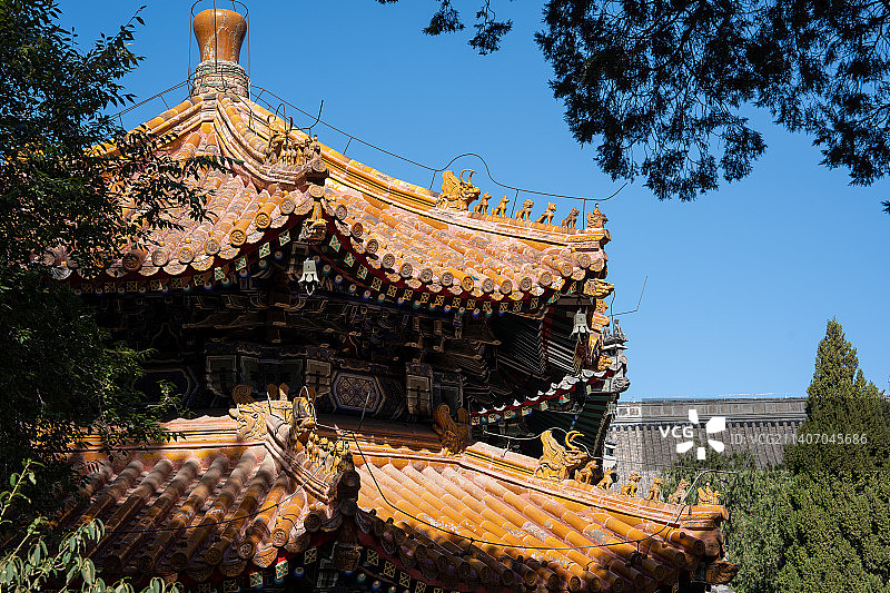 北京万寿寺传统建筑结构古建筑特写图片素材