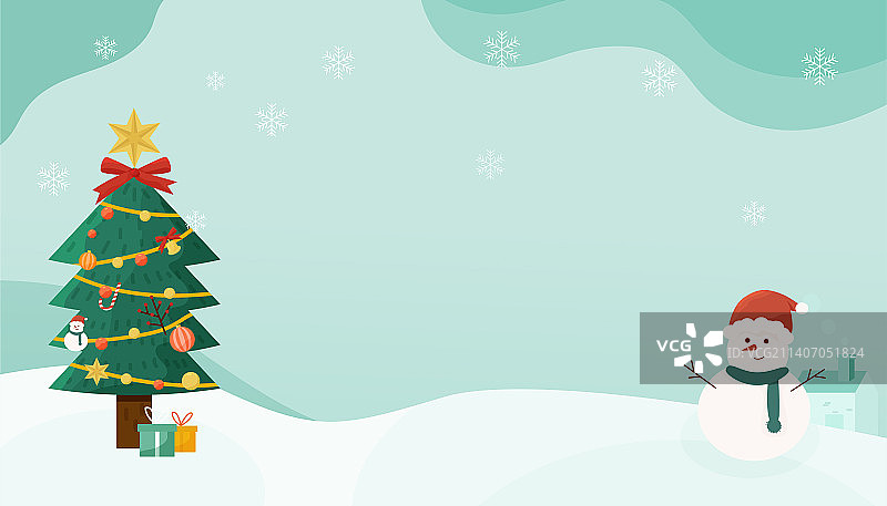 圣诞节扁平插画背景图片素材