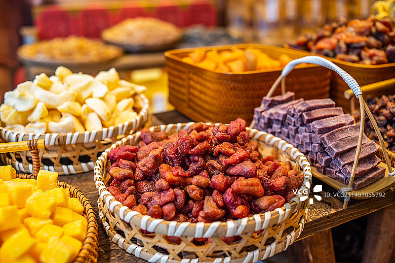 蜜饯水果干店的果脯图片素材