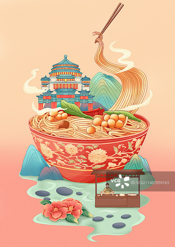 国潮重庆小面图片素材