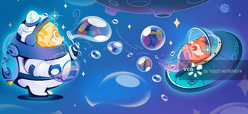 太空梦幻小老虎图片素材