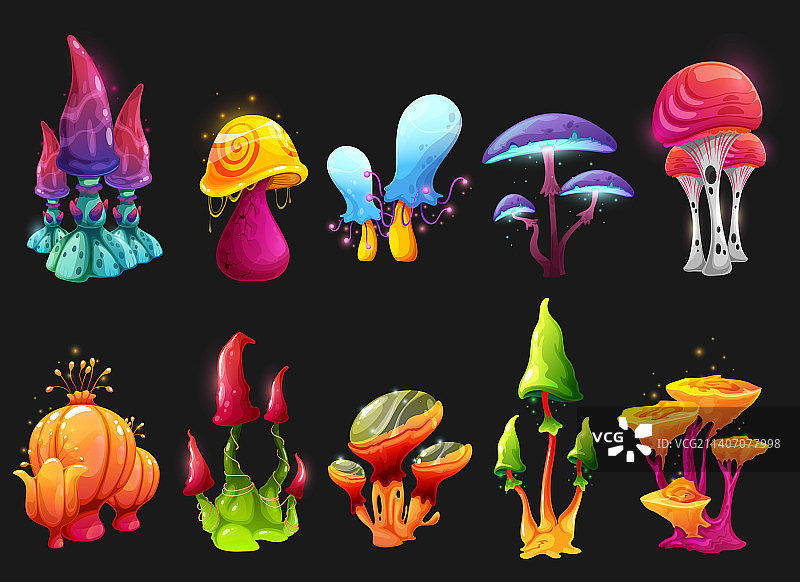 卡通毒蘑菇魔法仙女蘑菇图片素材