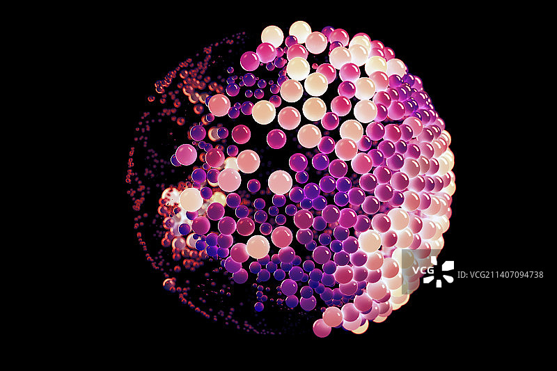 3D大量彩色珠子组成的球形图片素材