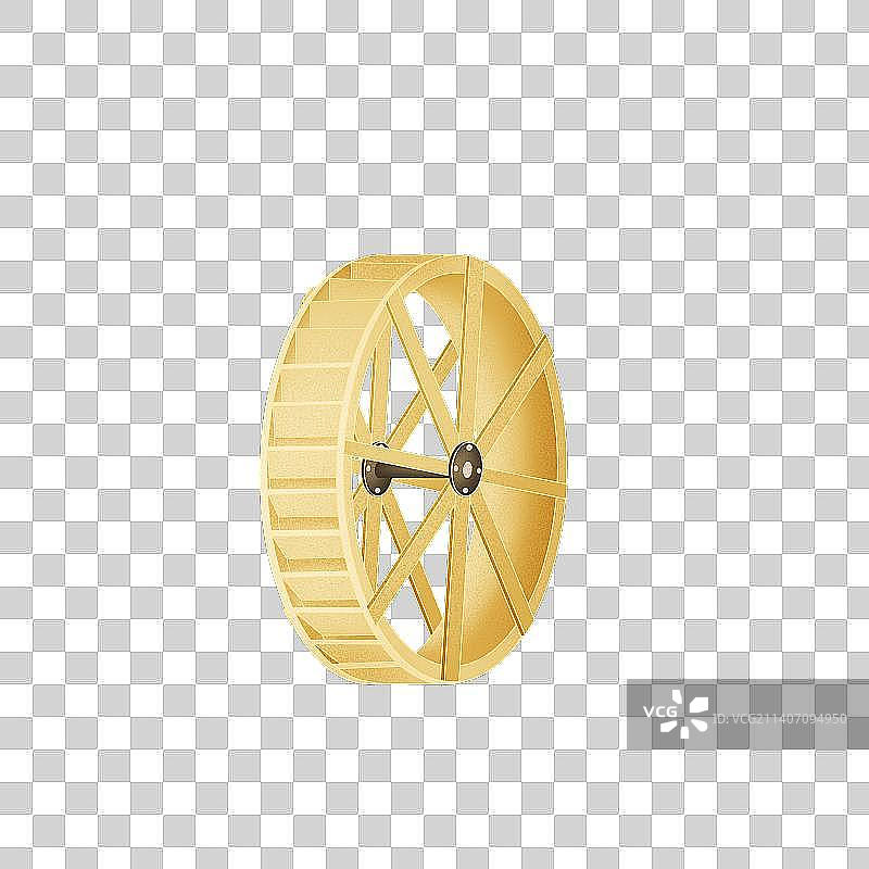 国潮喜庆插画水车传统工具小满图片素材