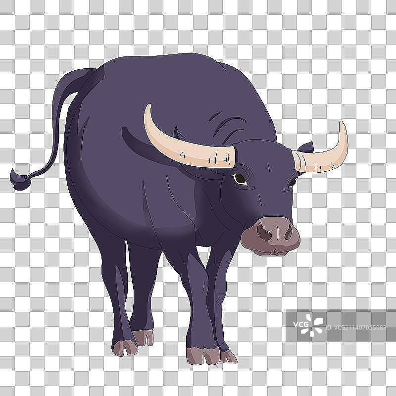 国潮喜庆插画水牛图片素材