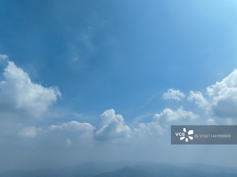 浙江绍兴天姥山天空景观航拍图片素材