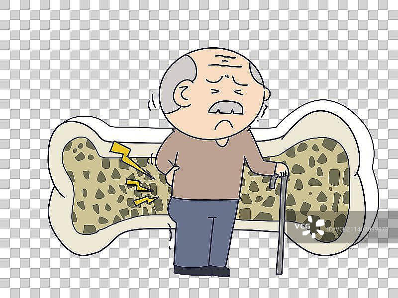 元素：骨质疏松的老人图片素材