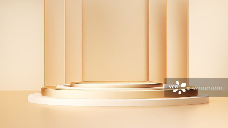 金色3D展台电商场景图片素材