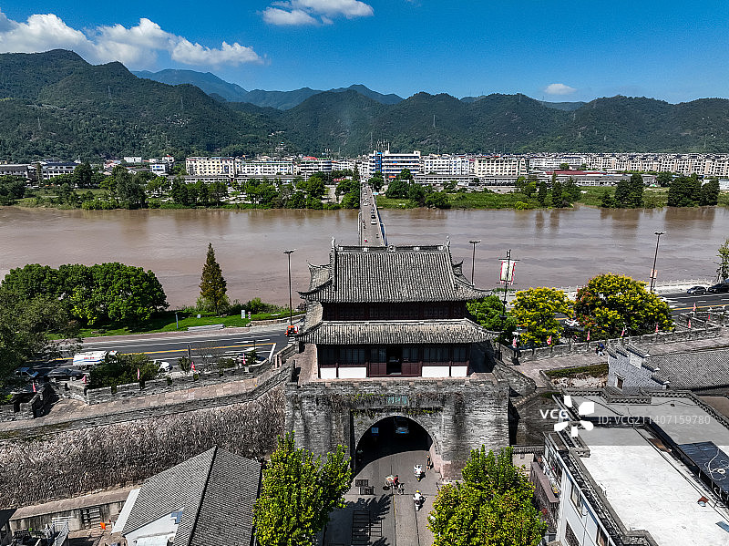 浙江临海台州府城墙航拍图片素材