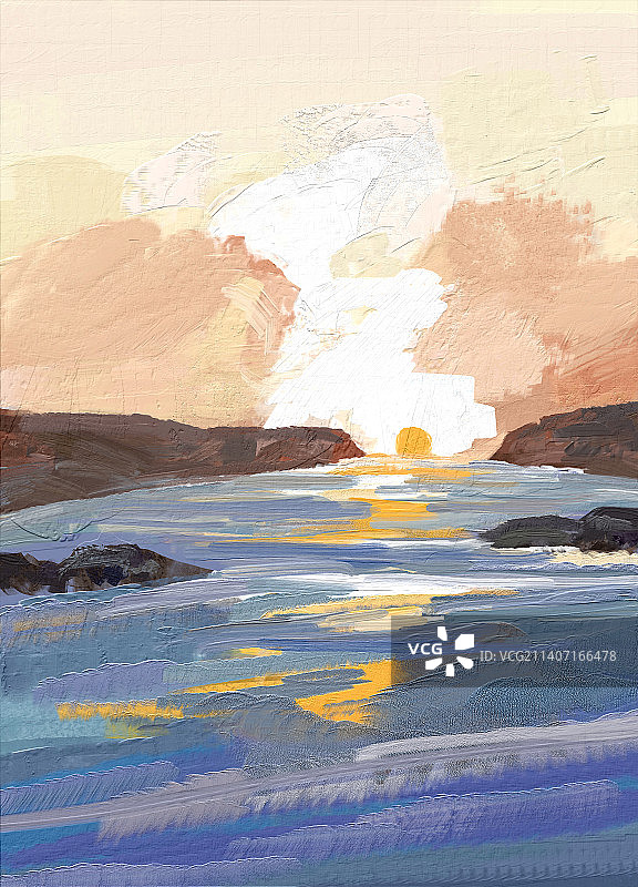 抽象油画风景图片素材