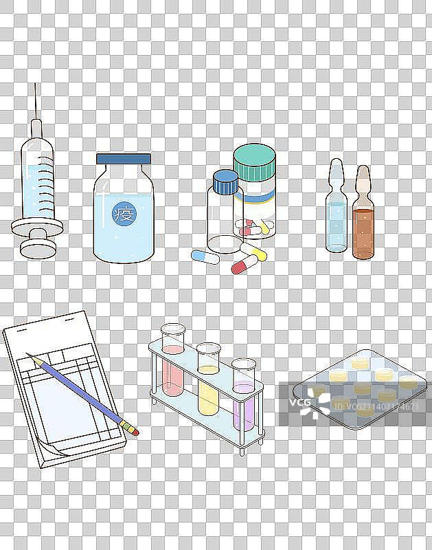矢量插画医疗用品疫苗药片图片素材