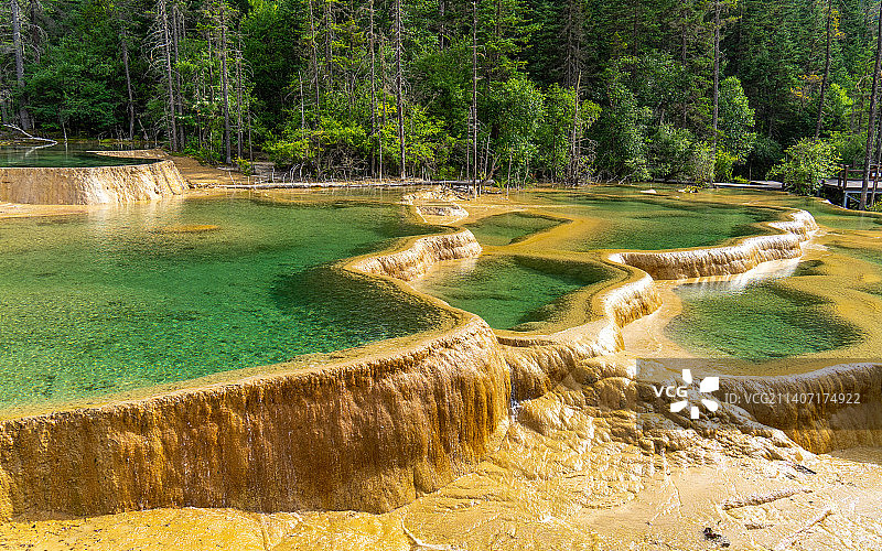 四川阿坝九寨沟神仙池图片素材