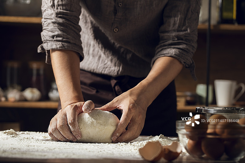 厨师做面食图片素材