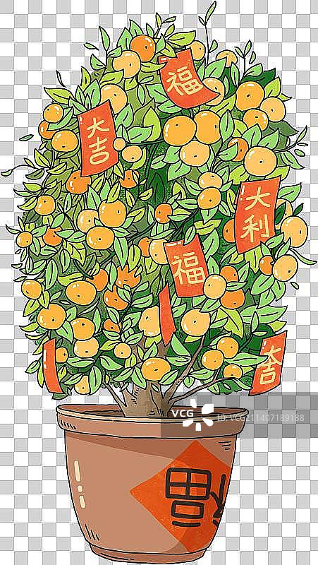 春节元素：红包年桔图片素材