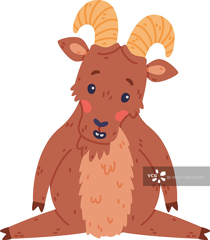 作为野生盘羊的坐姿角色图片素材