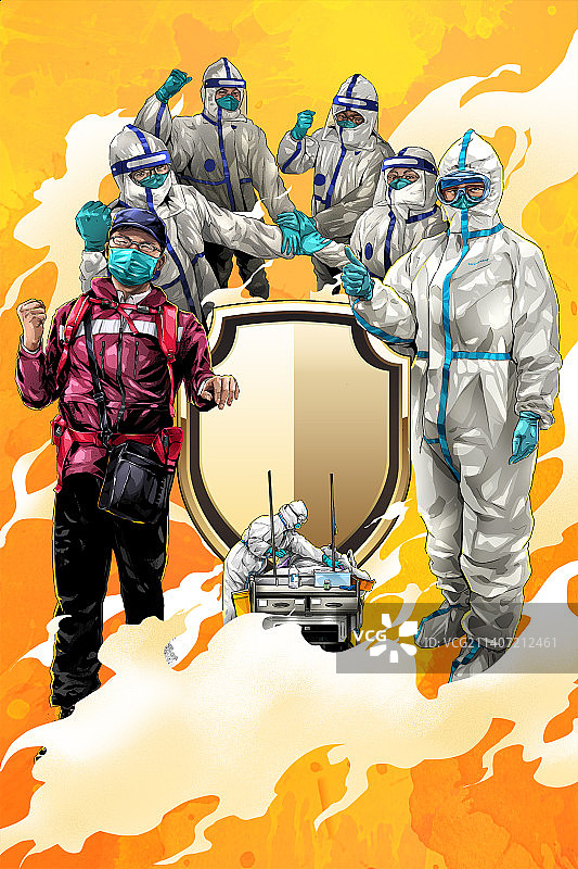 抗疫护盾 医护平安图片素材