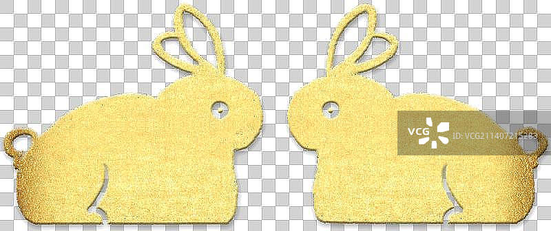 兔年新年元素金箔兔子图片素材