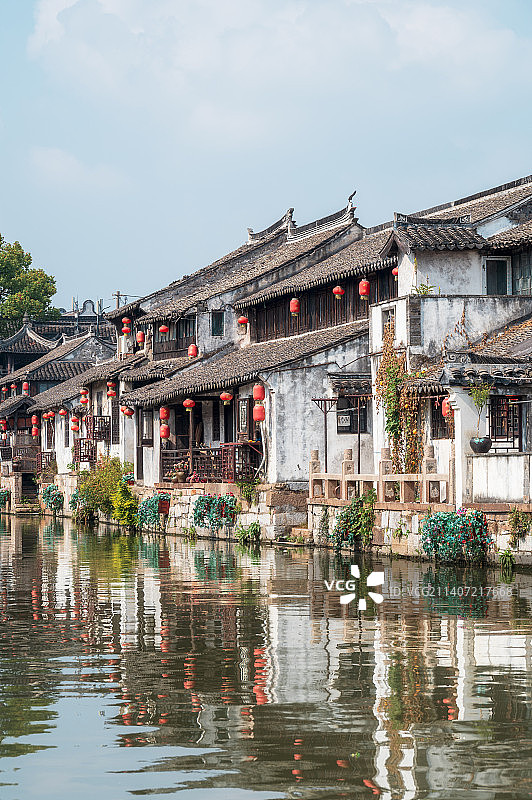 上海金山枫泾古镇江南水乡古镇风光图片素材