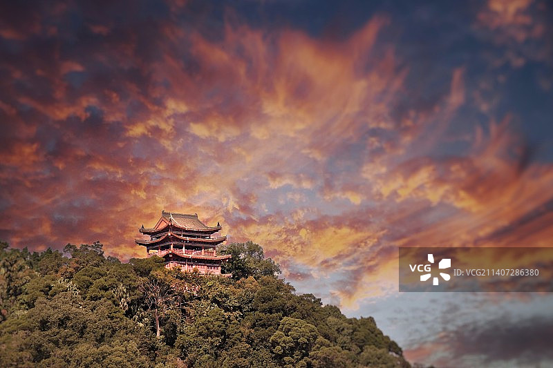 广西梧州珠山鹤岗楼图片素材