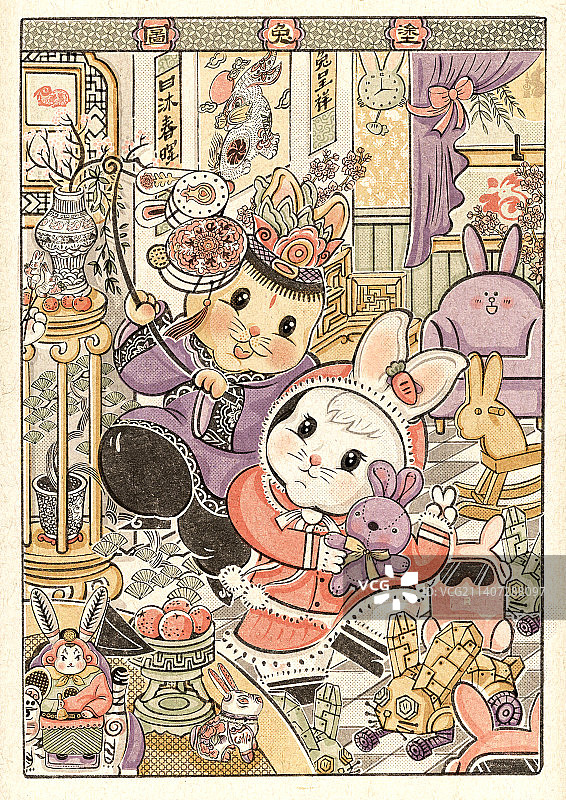 兔年年画图片素材