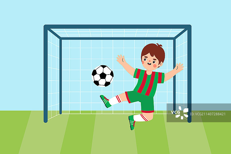 足球守门员扑球矢量插画图片素材
