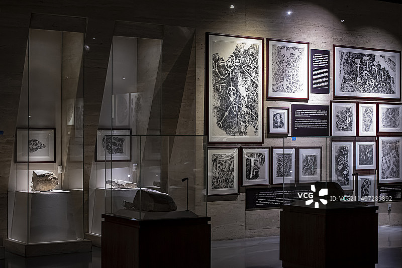 宁夏银川贺兰山岩画景区岩画拓片图片素材