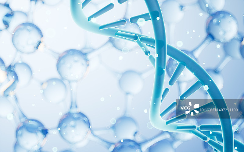 DNA与分子结构背景3D渲染图片素材