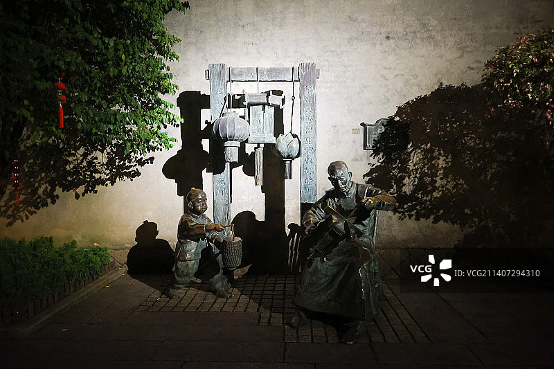 福州三坊七巷建筑夜景图片素材