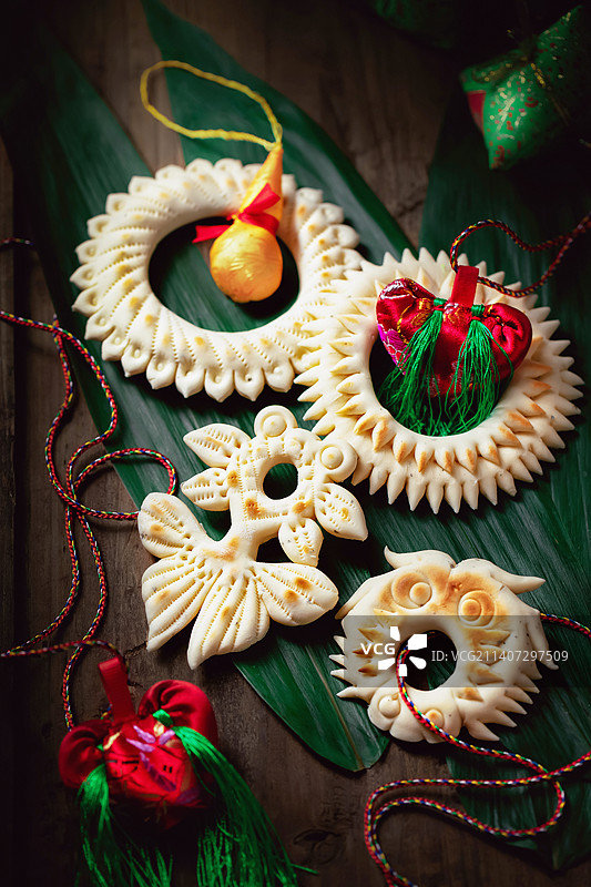 陕西关中乾县油曲莲面花花馍锅盔图片素材