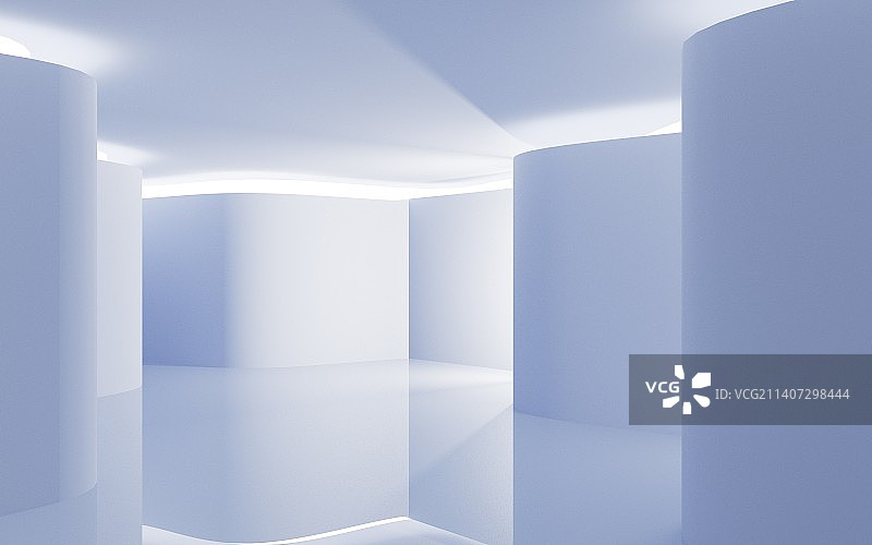 创意建筑室内空间三维渲染图片素材