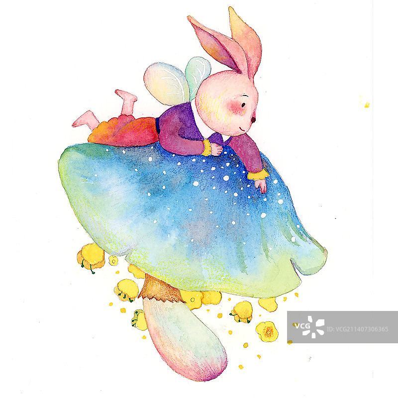 蘑菇兔子图片素材