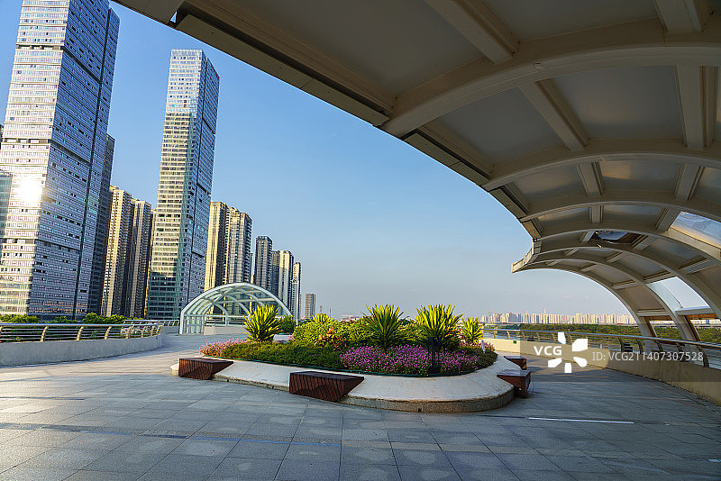 现代都市景观廊架图片素材