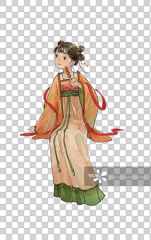 古风少女坐姿图片素材