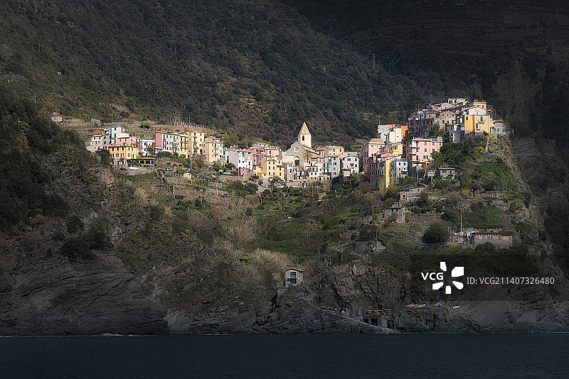 意大利利古里亚科尔尼利亚建筑海景图片素材