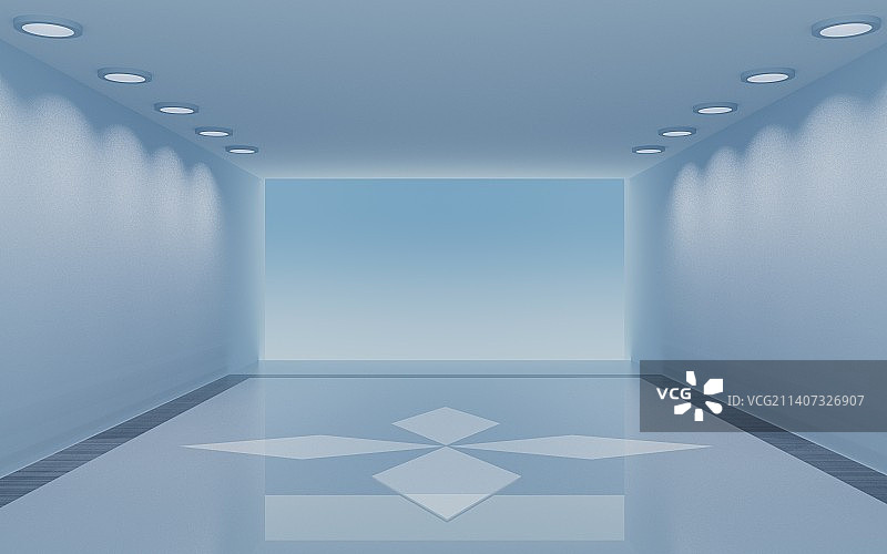 创意建筑室内空间三维渲染图片素材