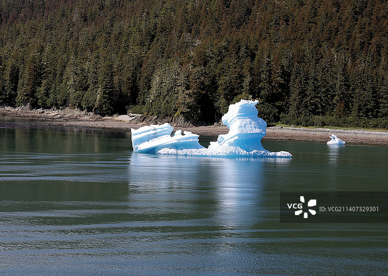阿拉斯加翠西峡湾的冰山，美国图片素材