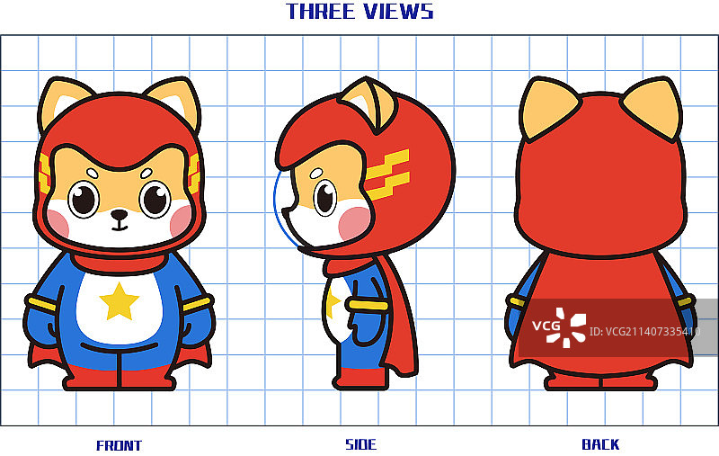 超级狗狗特工IP设计三视图图片素材