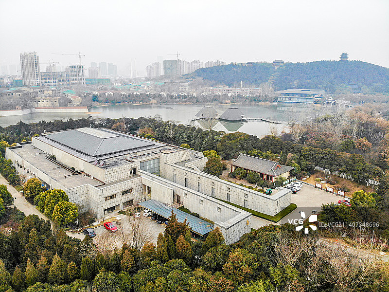 航拍江苏徐州汉文化景区汉兵马俑博物馆图片素材