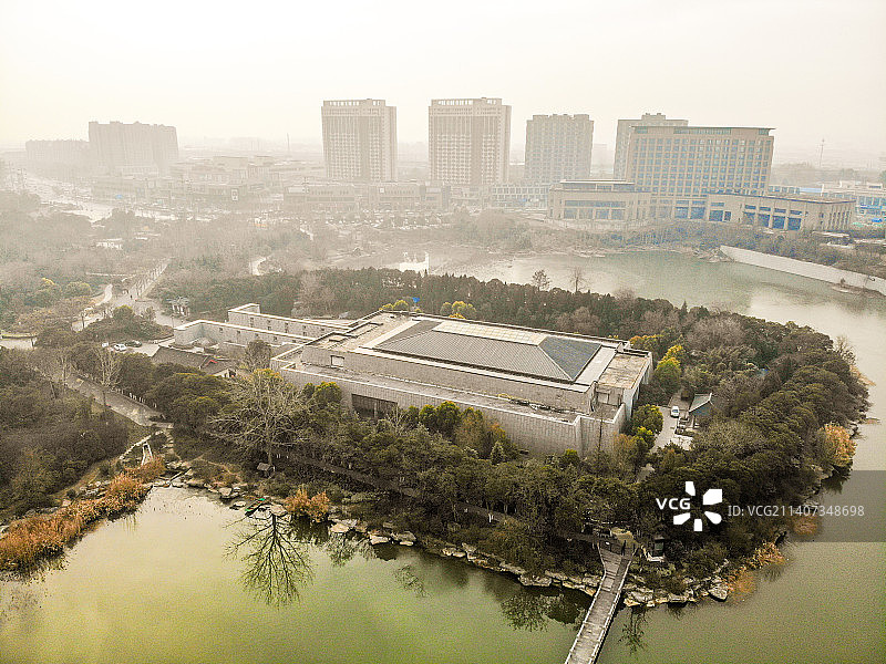 航拍江苏徐州汉文化景区汉兵马俑博物馆图片素材